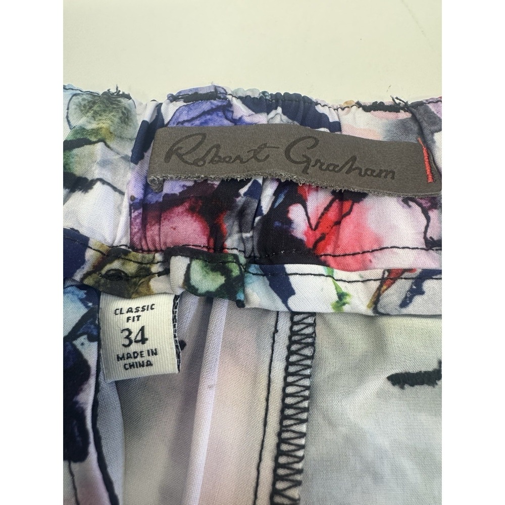 NWT Robert Graham Hughes Woven Shorts Multi Color Hybrid Board Shorts Sz 34 $158 - Picture 12 of 16